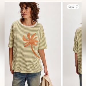 Striped Palm Tree Applique Tee